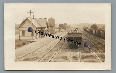 #ad RPPC Bessemer Railroad Station CRANESVILLE PA Erie County Real Photo Postcard $74.99