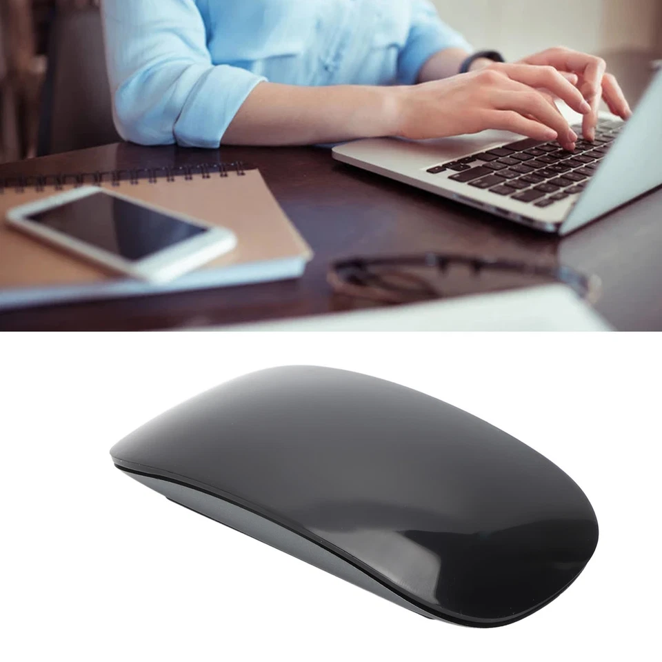 Wireless Mouse 1600dpi Low Noise Mouse USB C Rechargeable Curved - Image 2 of 4