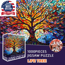 1000-Piece Adult Jigsaw Puzzle of a Vibrant Tree Painting, Large Finished Size 7