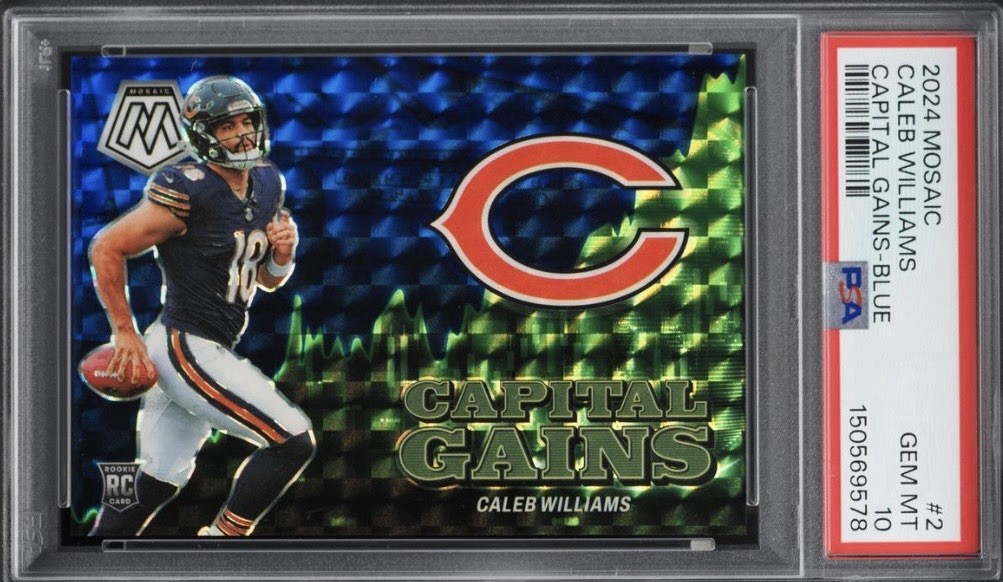 Caleb Williams Panini Mosaic Capital Gains #2 Blue