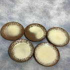 Frankoma Lot of 5 Mayan Aztec Desert Gold 5" Diam Desert Plates RARE #7E