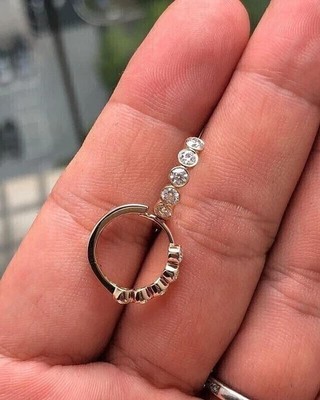 2CT Round Lab-Created Diamond Bezel Hoop Huggie Earring 14K Yellow Gold Plated