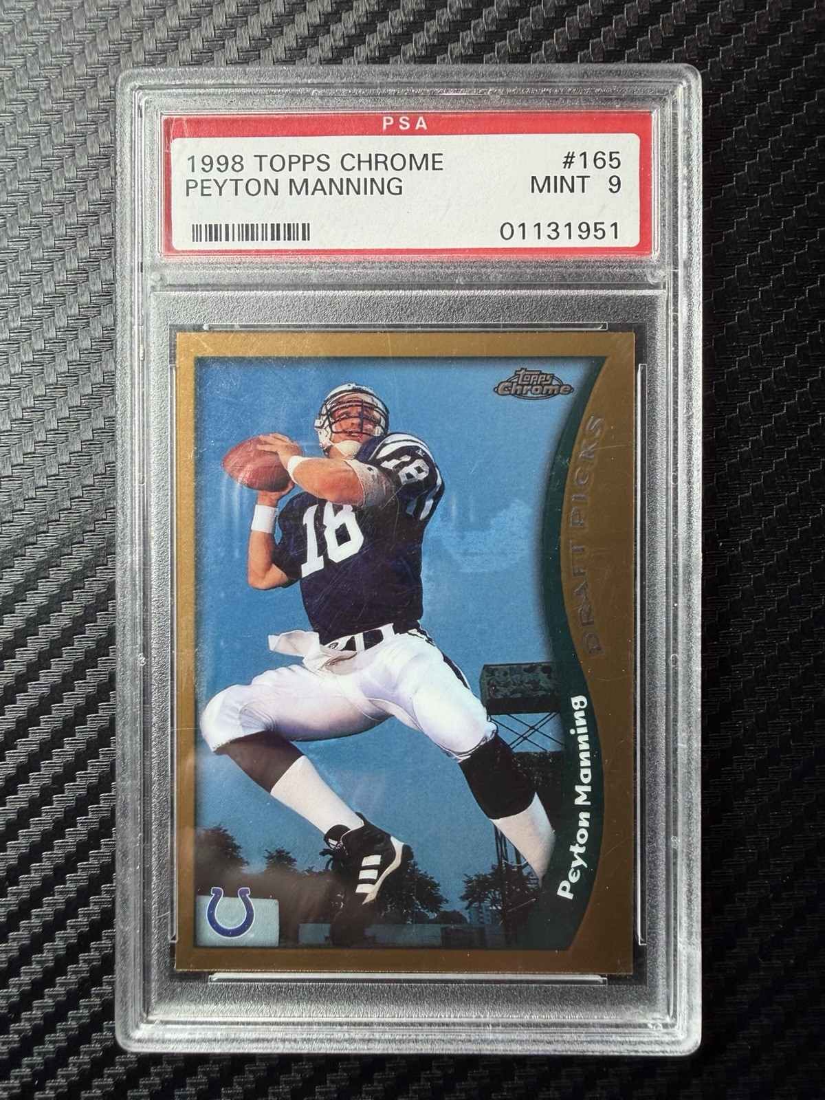 1998 Topps Chrome Draft Picks Peyton Manning Rookie RC #165 PSA 9