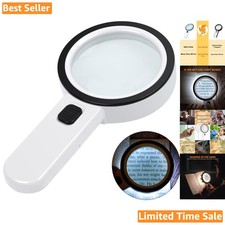Portable 3X Magnifying Glass with 12 LEDs - Perfect for Reading and Hobbies