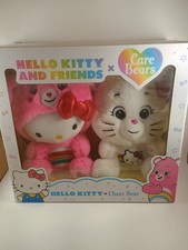 Hello Kitty and Friends x Care Bears Cheer Bear Box Set 2 Plush Brand New Sealed