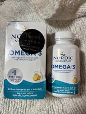 Nordic Naturals 690 mg Omega-3 Fish Oil, Lemon Flavor 60 Soft Gels EXP 12/2026
