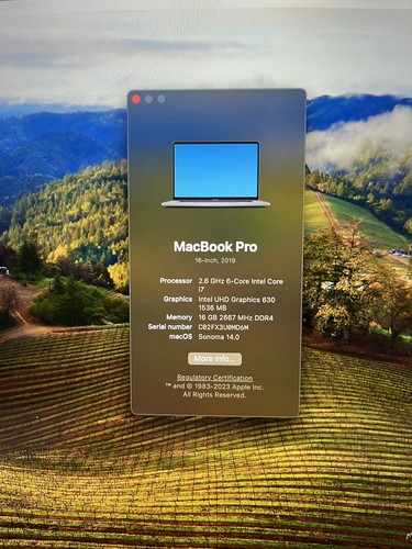 2019 MacBook Pro 16-inch 2.6 6-Core i7 16GB 512GB Radeon Pro 5300M 4GB MVVL2LL/A - Afbeelding 7 van 10