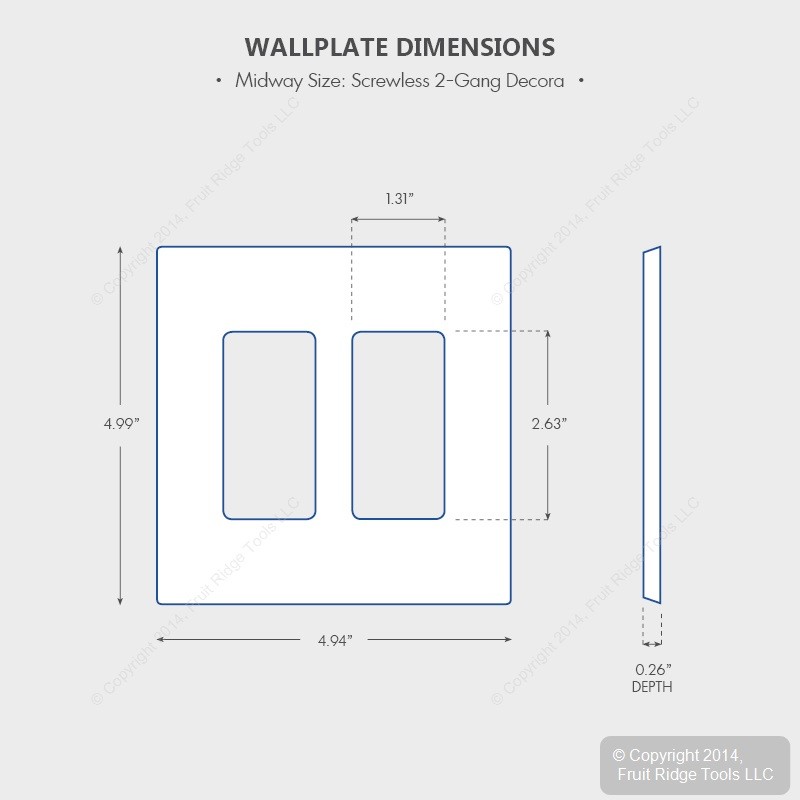 Leviton SJ262-SW White 2-Gang Midway Decora Screwless Wallplate Cover Gfci 20pcs