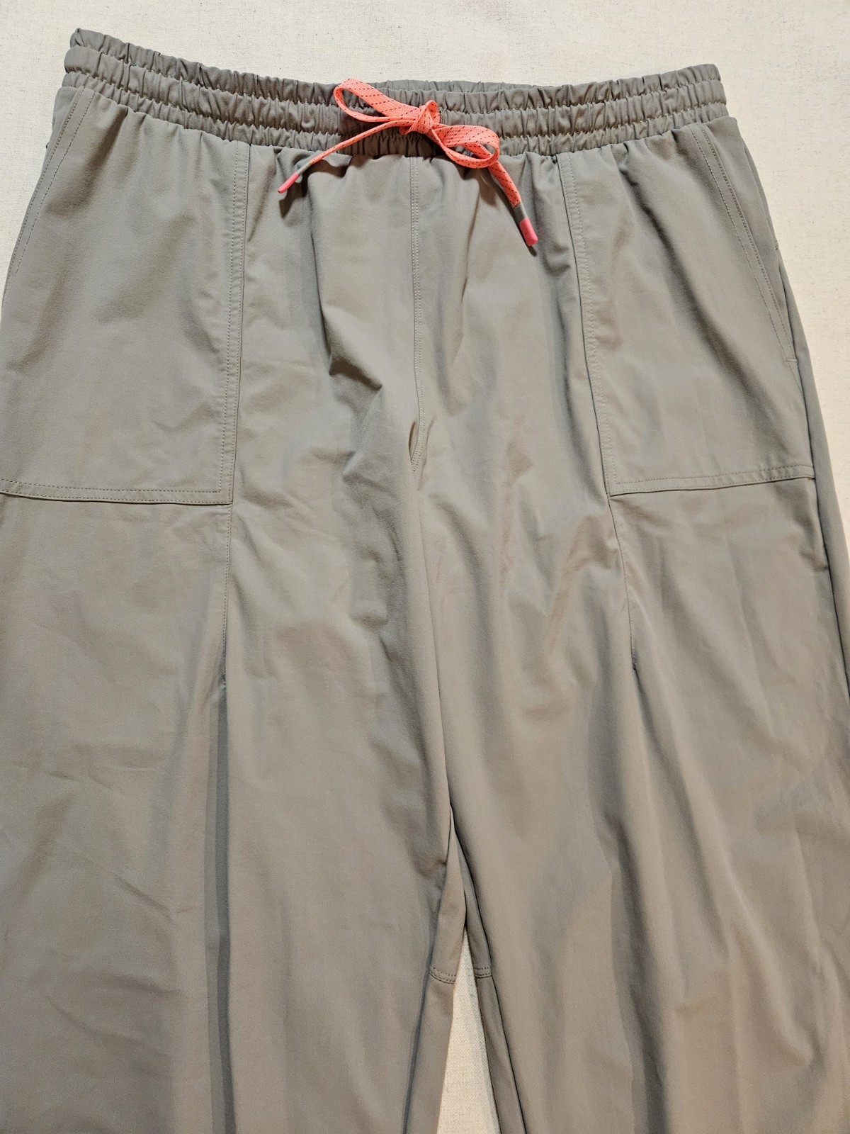 Fabletics Women's XL Gray Drawstring Jogger Pants Side Pockets Elastic Waist