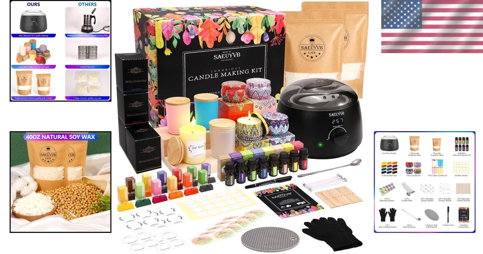 Complete Candle Making Kit with LED Wax Melting Pot - Image 2 of 4