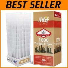 Natural Unbleached 84mm Pre Rolled Cones 1000 Pack