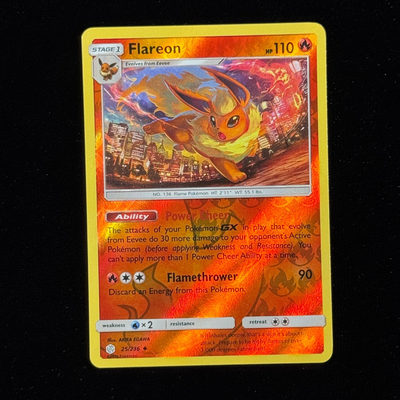 Flareon 25/236 SM - Cosmic Eclipse Uncommon Reverse Holo Pokemon TCG