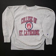 Vintage College of St Catherine Reverse Weave Champion Crewneck Sweatshirt XL