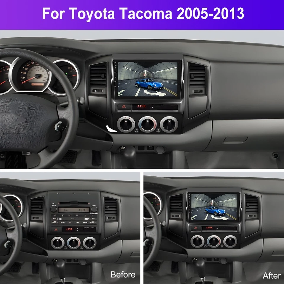 Radio estéreo GPS navegación RDS para Toyota Tacoma 2005-2013 9" Carplay Android 15 Foto 2 de 4