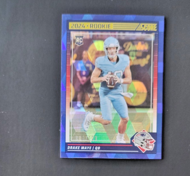 2024 PANINI SCORE BLUE #303 DRAKE MAYE /120 RC ROOKIE CUBIC DIAMOND SPOKES PRIZM