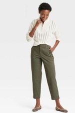 High-Rise Straight Ankle Chino Pants a New Day OLIVE Green 4 8 12 14 17 X2EE61