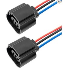 2PCS 9008 Car Headlight Female Socket Adapter with Extension Wire, Plug Wiring H