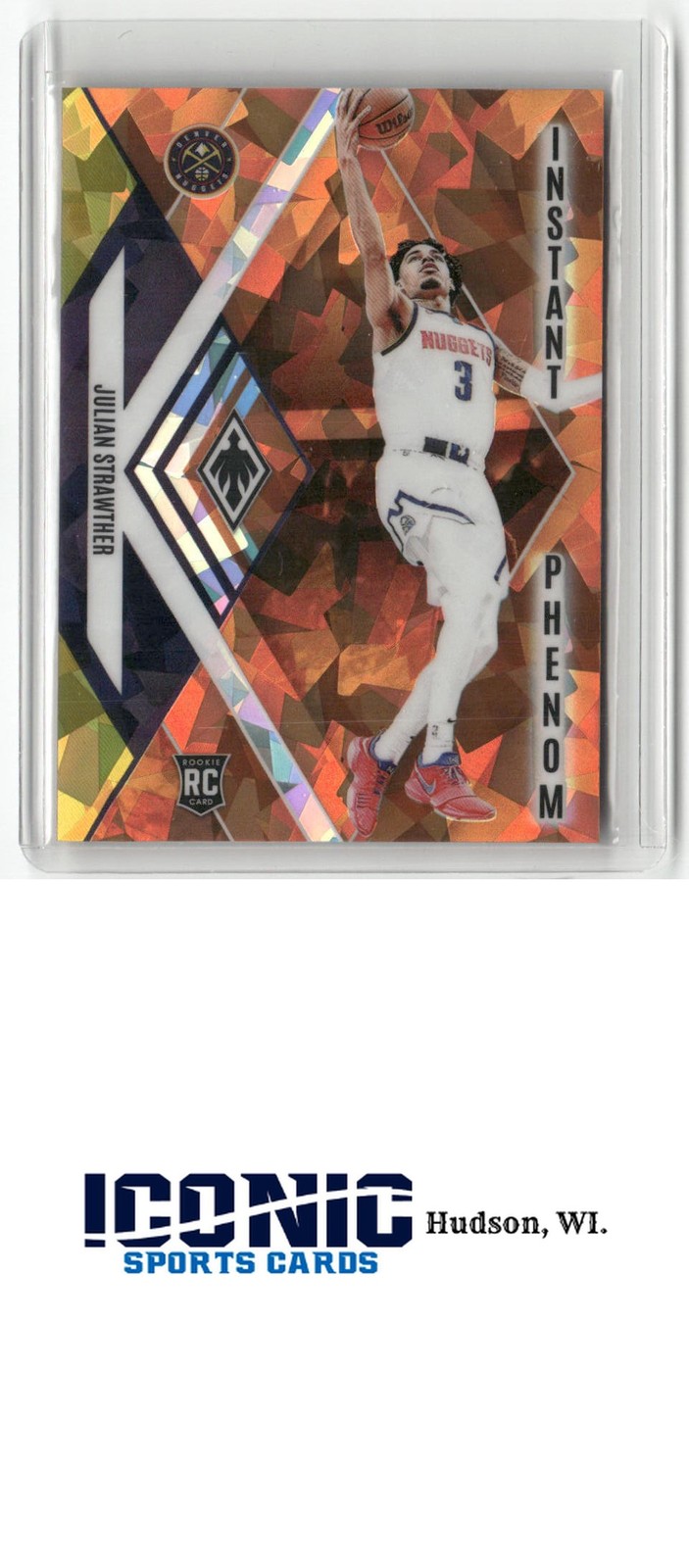 2023-24 Panini Phoenix #6 Julian Strawther Instant Phenom Orange Ice #/249