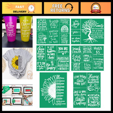 Reusable Self-Adhesive Silk Screen Stencils - 6 Pcs Inspirational Bible Crafts f