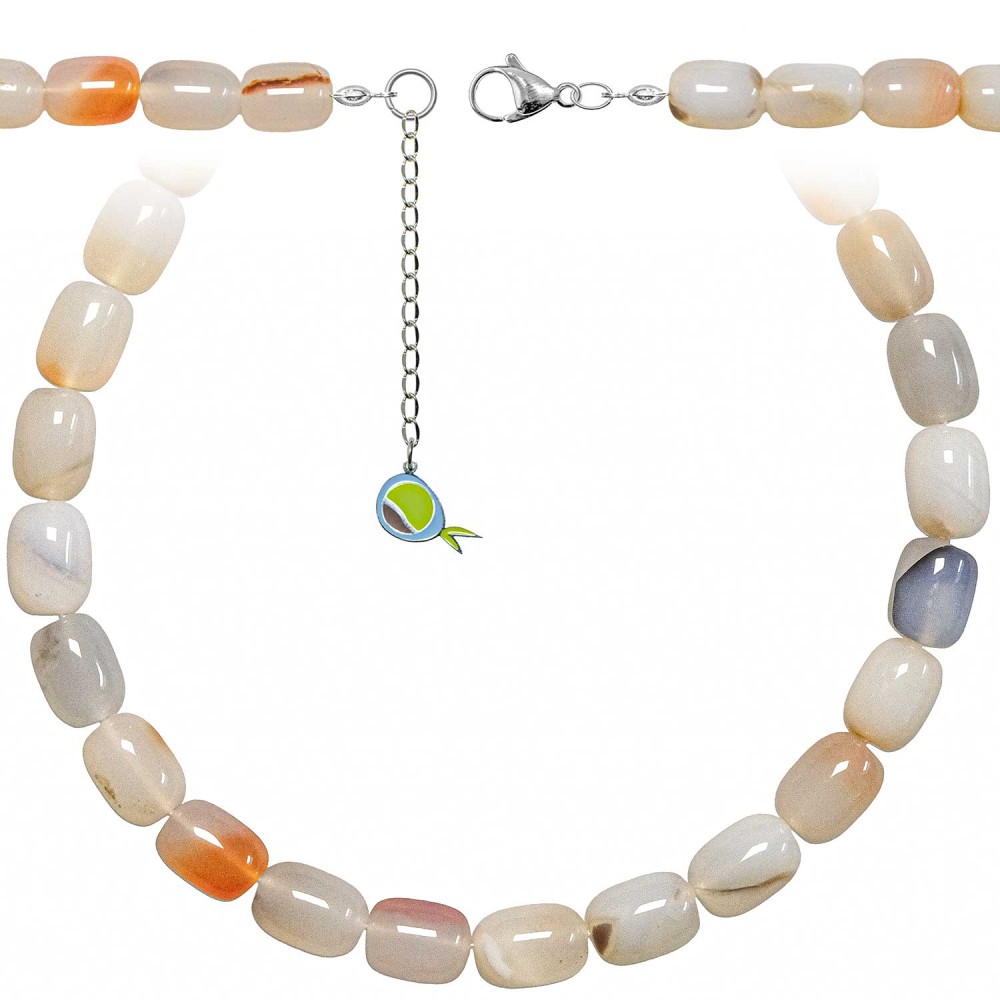 Collier calcédoine grosses perles de 1.5 cm pour sublimer vos tenues de bureau chic