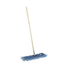 Boardwalk Dry Mopping Kit, 24 x 5 Blue Synthetic Head, 60" Wood/Metal Handle
