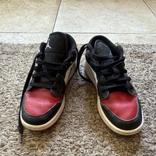 Jordan Air Jordan 1 Low Boys Black Red White Sneakers US 5Y UK 4.5 EU 37.5