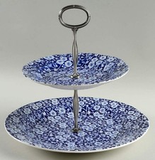 Staffordshire Calico Blue 2 Tiered Serving Tray 10023797