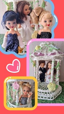 Matell Barbie Kelly & Tommy  Vintage 5 Dolls W/ Gazebo Wedding Playset  Dolls & 