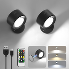 LED Wall Mounted Lights 2 Pcs with Remote, Wall Sconces Lamp 3000Mah Rechargeabl 744759315366
