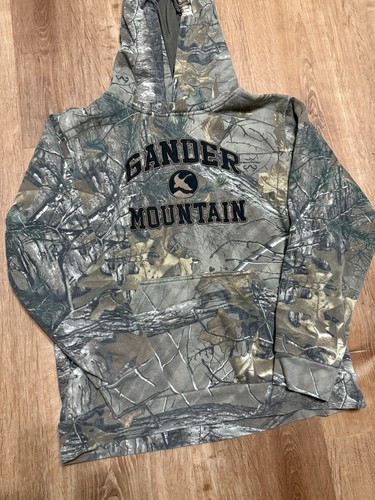 Gander Mountain Camo Hoodie Boys XL Realtree Embroidered Brown Green - Picture 4 of 9
