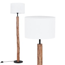 HOFSTEIN Tubione Stehlampe Stehleuchte aus Metall/Eukalyptusholz Boho-Design