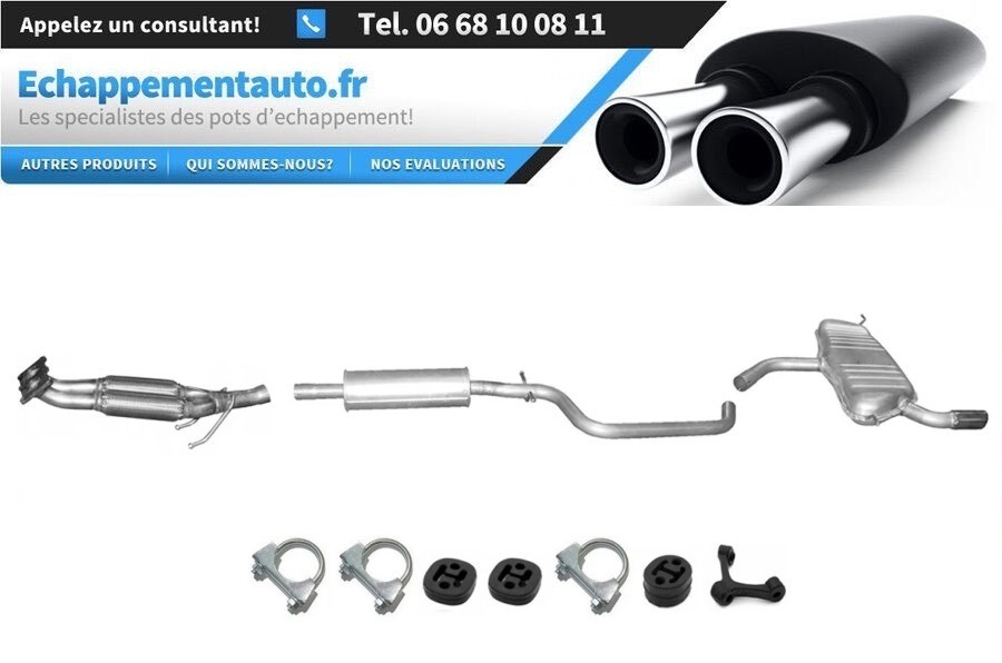 Pot échappement Audi A3 Sportback 1.6 anti-bruit pour réparer la ligne arrière 75kW 2004-2008