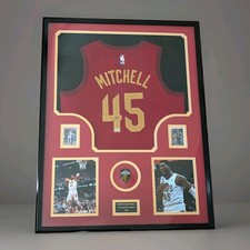 DONOVAN MITCHELL Signed Framed Jersey Authenticated + COA Cleveland Cavaliers 