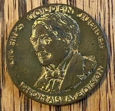 THOMAS EDISON - 1929 LIGHT'S GOLDEN JUBILEE MEDAL - ESTATE FIND