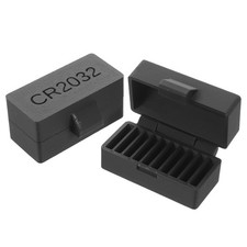 2 Pcs Battery Organizer Storage Holder Case Button Cell Batteries