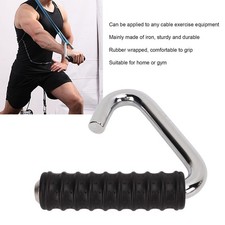 Fitness Handle Grip Silver C Shaped Universal Rubber Wrapped Training Pull Bar