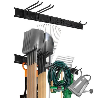 Garage Shovel And Rake Tool Organizer 48'' 330lbs Capacity