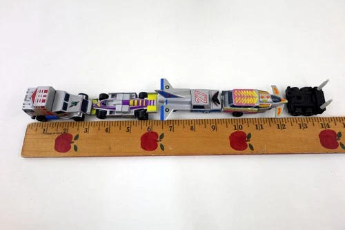 Matchbox Connectables Lot of 4 Vehicles 9 parts Vintage Jet Race Car Truck Drag