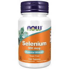 Now Foods Selen 100mcg Immun Gesundheit Haut Haare Nägel Unterstützung - 100 Tabletten
