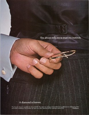 DeBeers 1980 Original Diamond Bracelet Print Ad A Diamond Is Forever