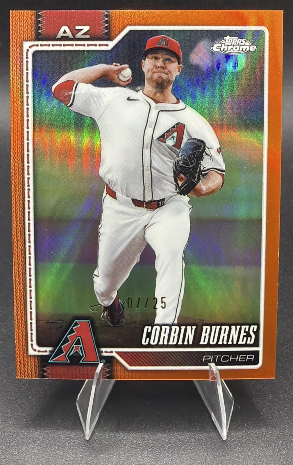 Corbin Burnes 2026 Topps Chrome #237 Orange Refractor 7/25 Diamondbacks
