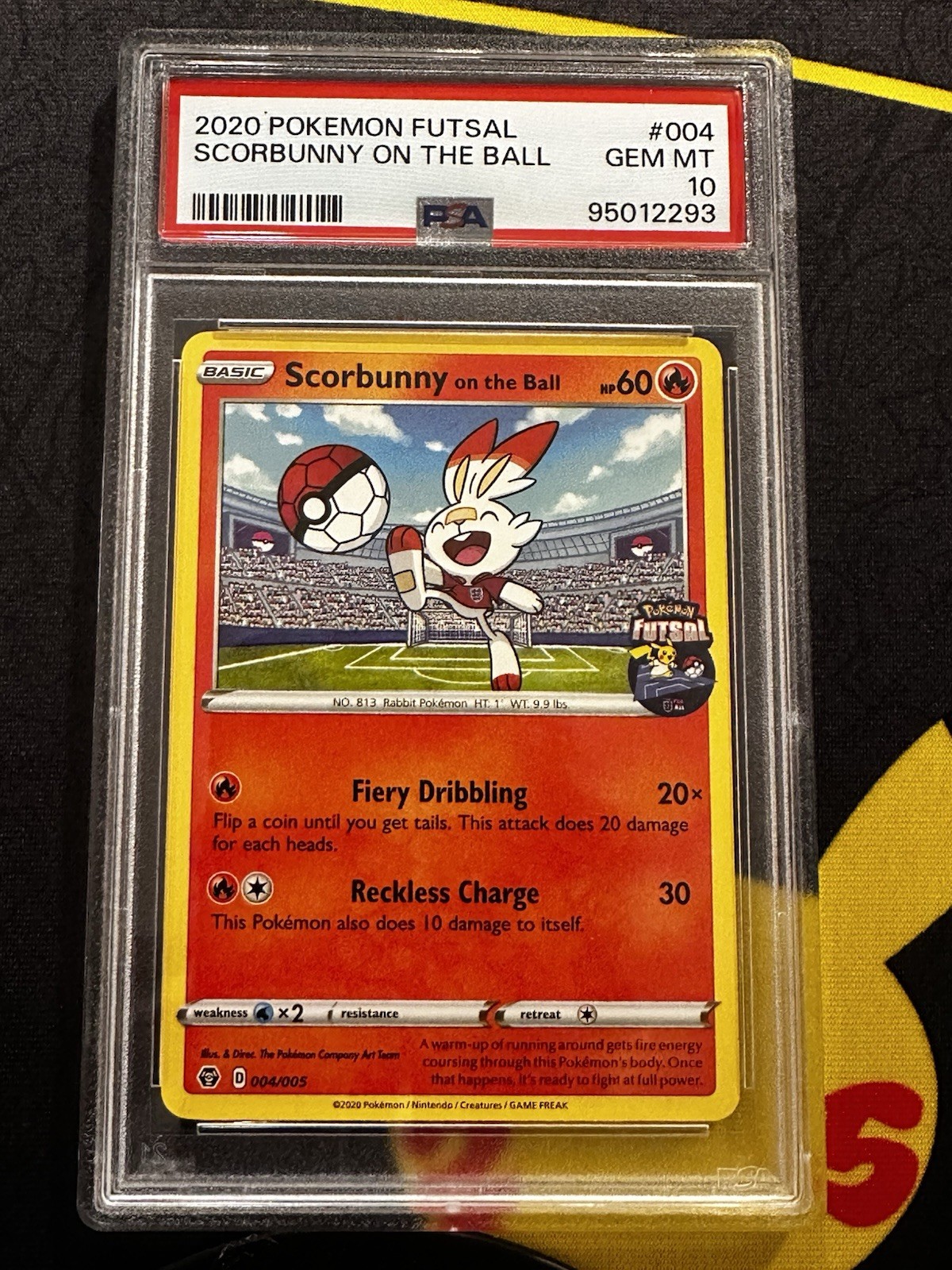 Pokemon 2020 Futsal Scorbunny On The Ball #004/005 PSA 10