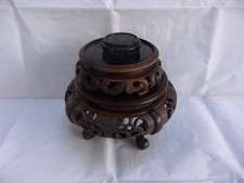 3 Chinese Carved Wooden Vase Stands