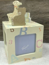 1992 Terragrafics Photo Picture Cube Frame 3D Baby Animals 90s Kid Giraffe Bear