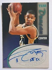 Tim Duncan Signed 1997 Scoreboard Rookie Card 235/500 Ken Goldin Certified AU RC. rookie card picture