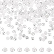 1500 Pcs 6mm White Half Round Pearls Beads for Crafting