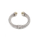 David Yurman 18K 14K Gold Sterling Cable Cuff Bracelet 6.5" Lot of 2 #S5631-2 — photo 4