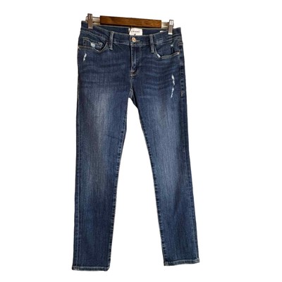 FRAME LE GARÇON MID-RISE STRAIGHT GIRLFRIEND JEANS LUPINE GRIND WOMEN'S SIZE 25