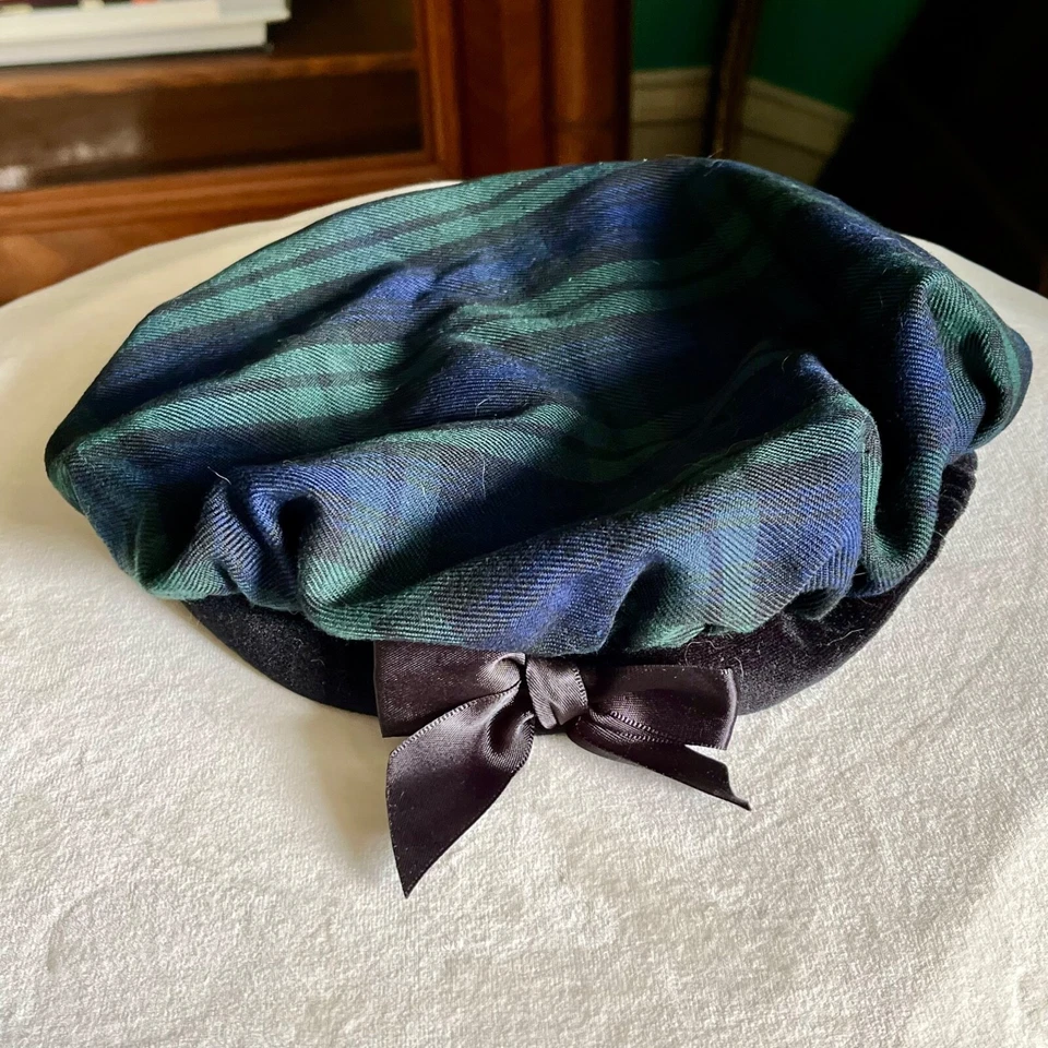 ¡3 piezas! Conjunto Estilo Columpio, Talla 4 - Vestido a Cuadros Chaqueta Boina Usado en Excelente Condición Foto 4 de 4