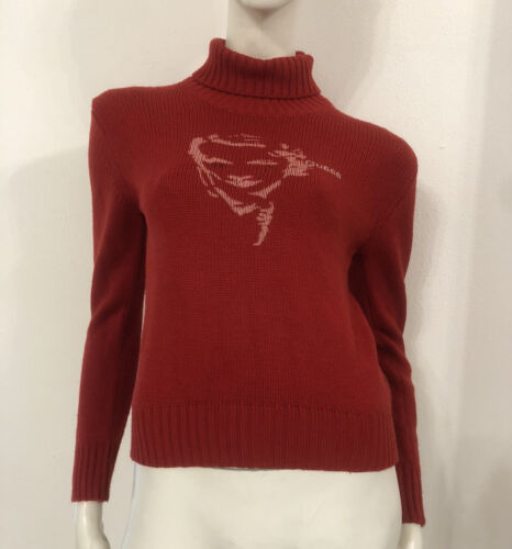 GUESS By MARCIANO Red Picture Sweater Size 3 - Picture 1 of 10